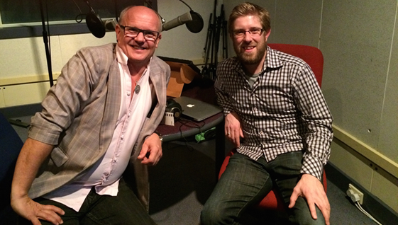 Christian Lindberg in the studio with David Bremner