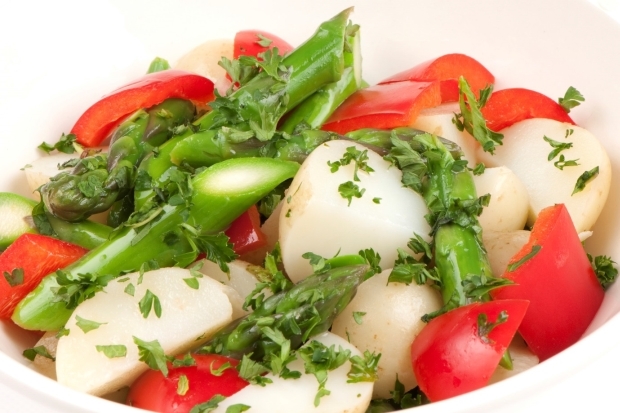 Seasonal Salad Potato capsicum and bean salad